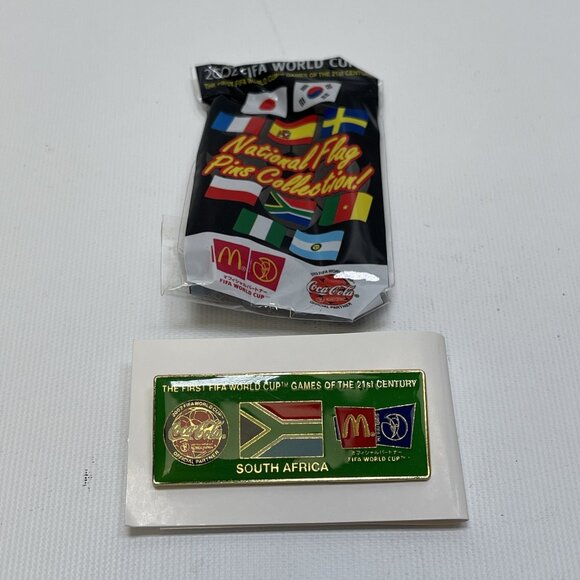 FIFA WORLD CUP 2002 South Africa National Flag Pin McDonalds Coca Cola 1x2.5” - Picture 1 of 6